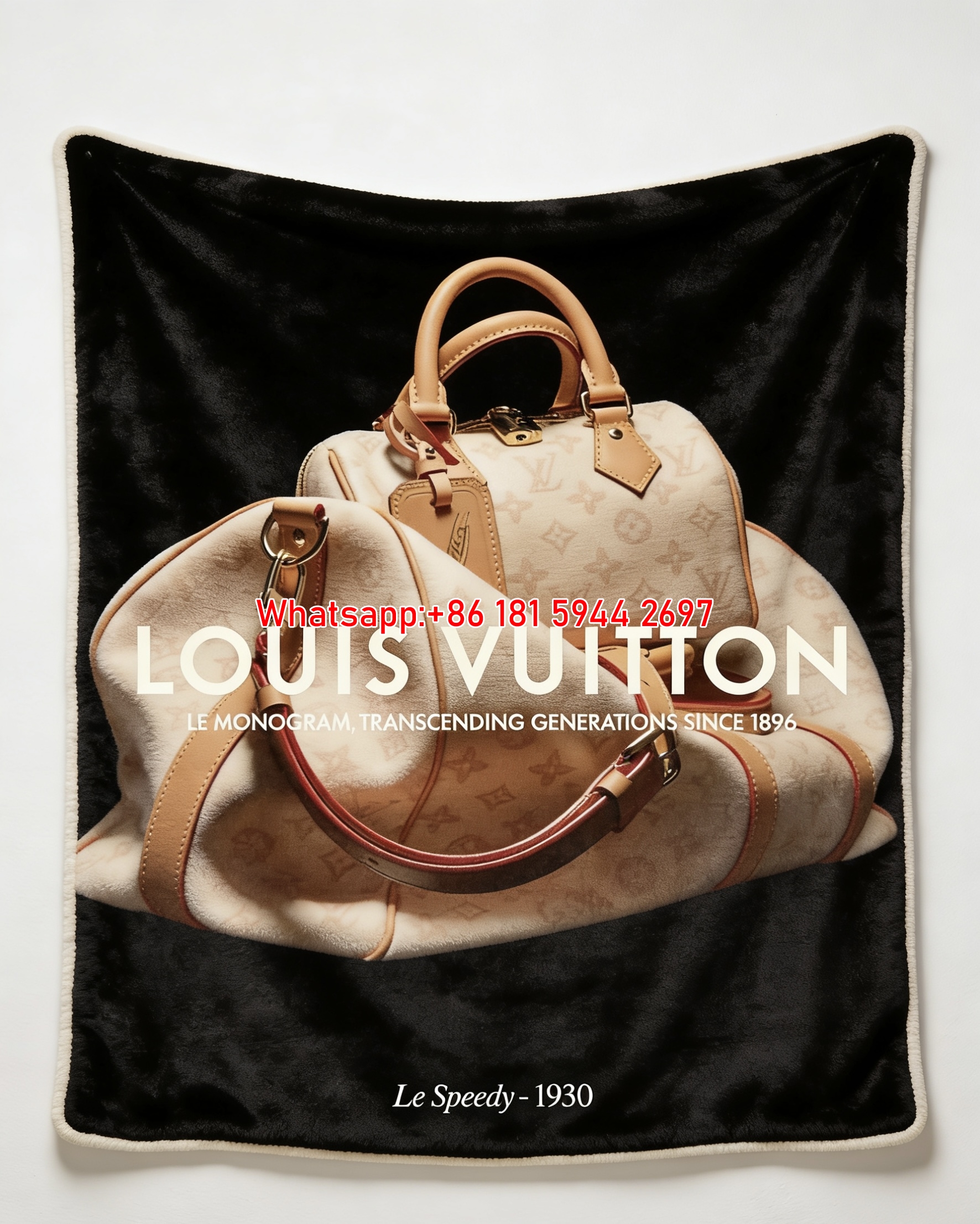 LV Speedy Monogram Print Flannel Throw Blanket 491